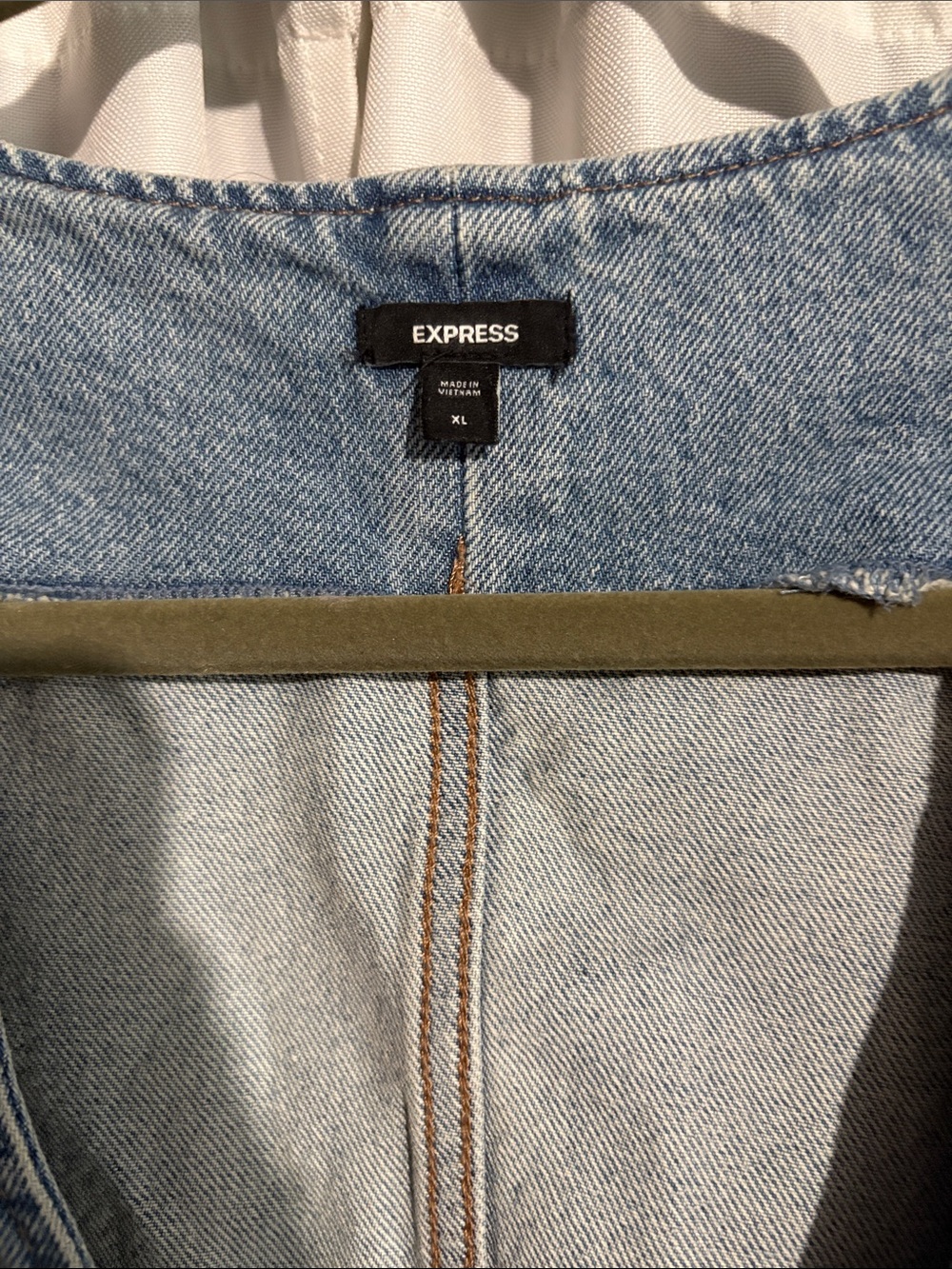 Express Light Wash Denim Dress - Classic Casual - Picture 2 of 5